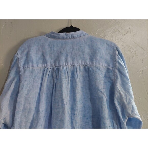 Catherine Tops, Women XL, 100% Linen, Blue, Pretty, 22 Inch Of Armp To Armp. - Picture 10 of 11